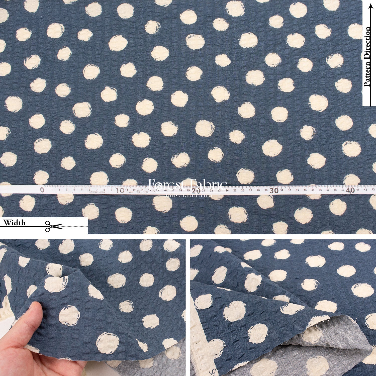 Seersucker cotton - Dot fabric - FO:REST Fabric 布恩堂Liberty fabrictana lawnjapanese fabricykk zipper