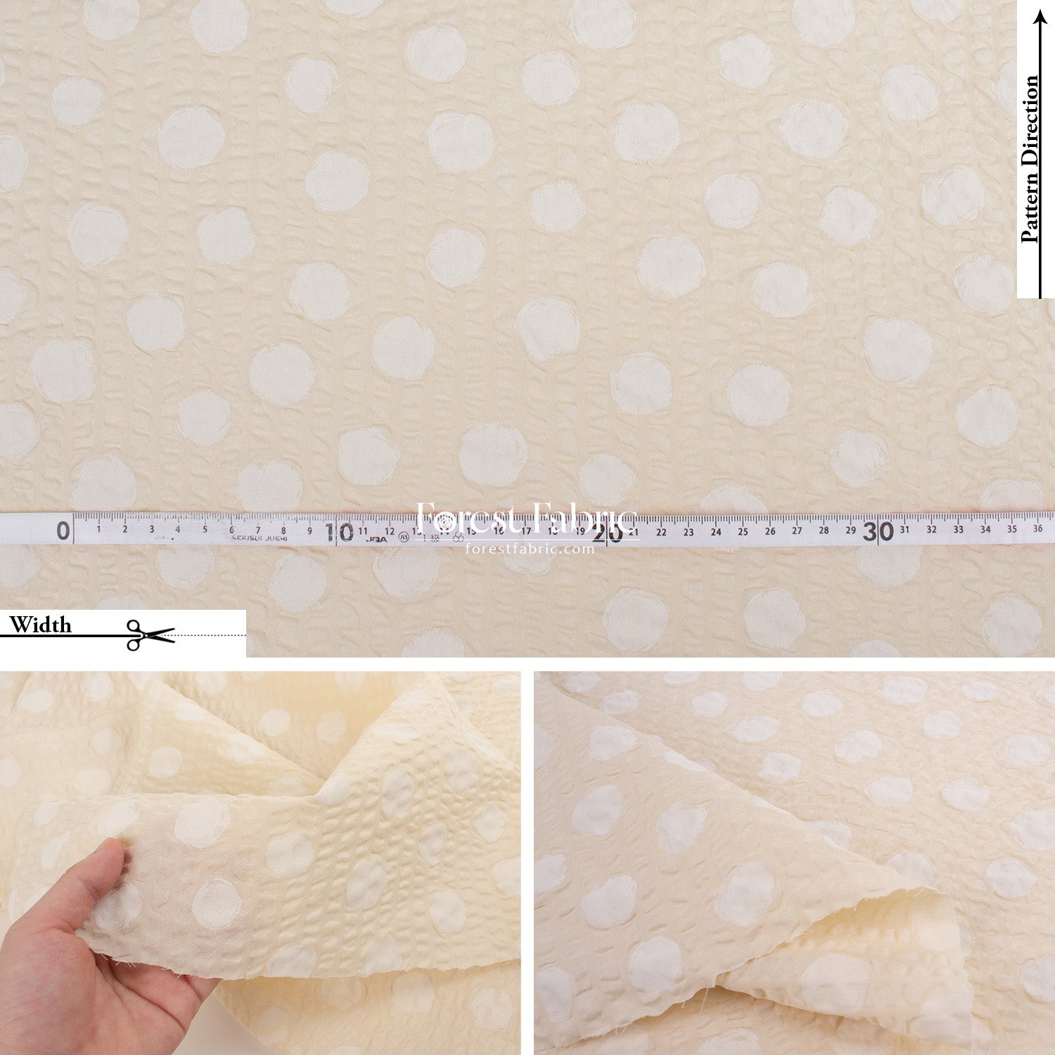Seersucker cotton - Dot fabric - FO:REST Fabric 布恩堂Liberty fabrictana lawnjapanese fabricykk zipper