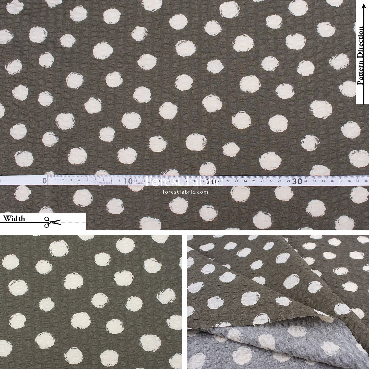 Seersucker cotton - Dot fabric - FO:REST Fabric 布恩堂Liberty fabrictana lawnjapanese fabricykk zipper