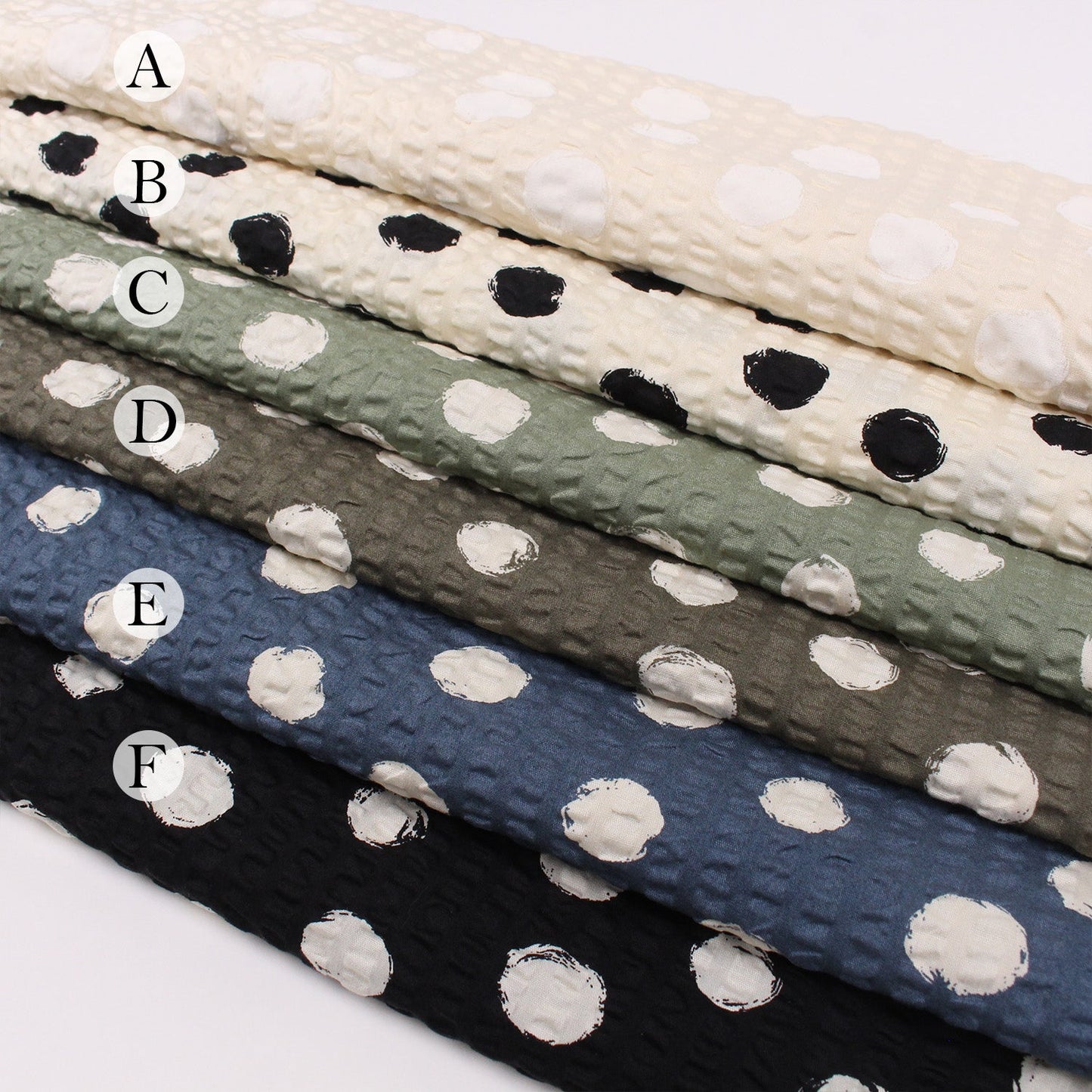 Seersucker cotton - Dot fabric - FO:REST Fabric 布恩堂Liberty fabrictana lawnjapanese fabricykk zipper
