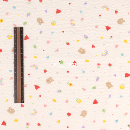 Seersucker cotton - Fruit Teddy Bear fabric 泡泡棉 - FO:REST Fabric 布恩堂Liberty fabrictana lawnjapanese fabricykk zipper