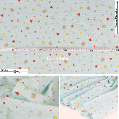 Seersucker cotton - Fruit Teddy Bear fabric 泡泡棉 - FO:REST Fabric 布恩堂Liberty fabrictana lawnjapanese fabricykk zipper
