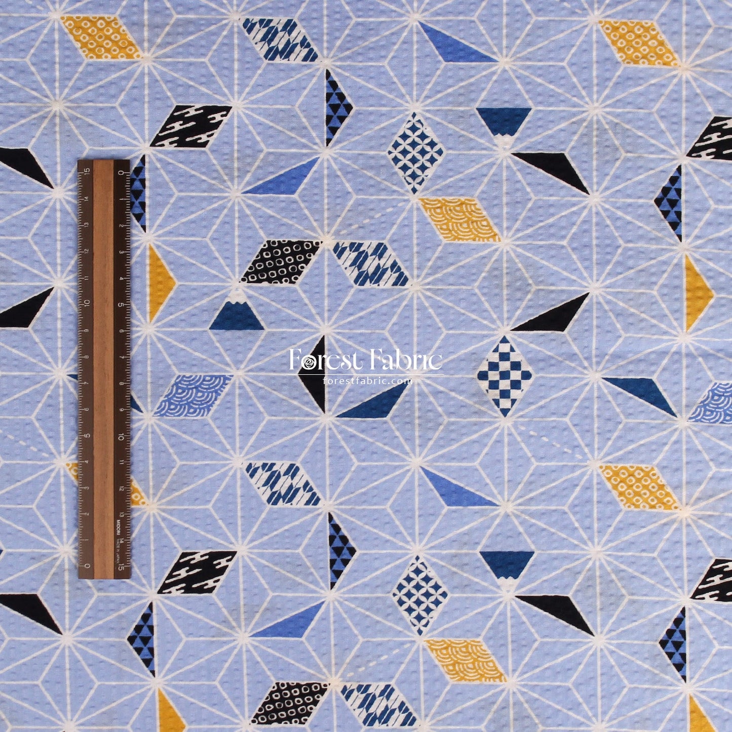 Seersucker cotton - Geometry of Mount Fuji fabric 泡泡棉 - FO:REST Fabric 布恩堂Liberty fabrictana lawnjapanese fabricykk zipper