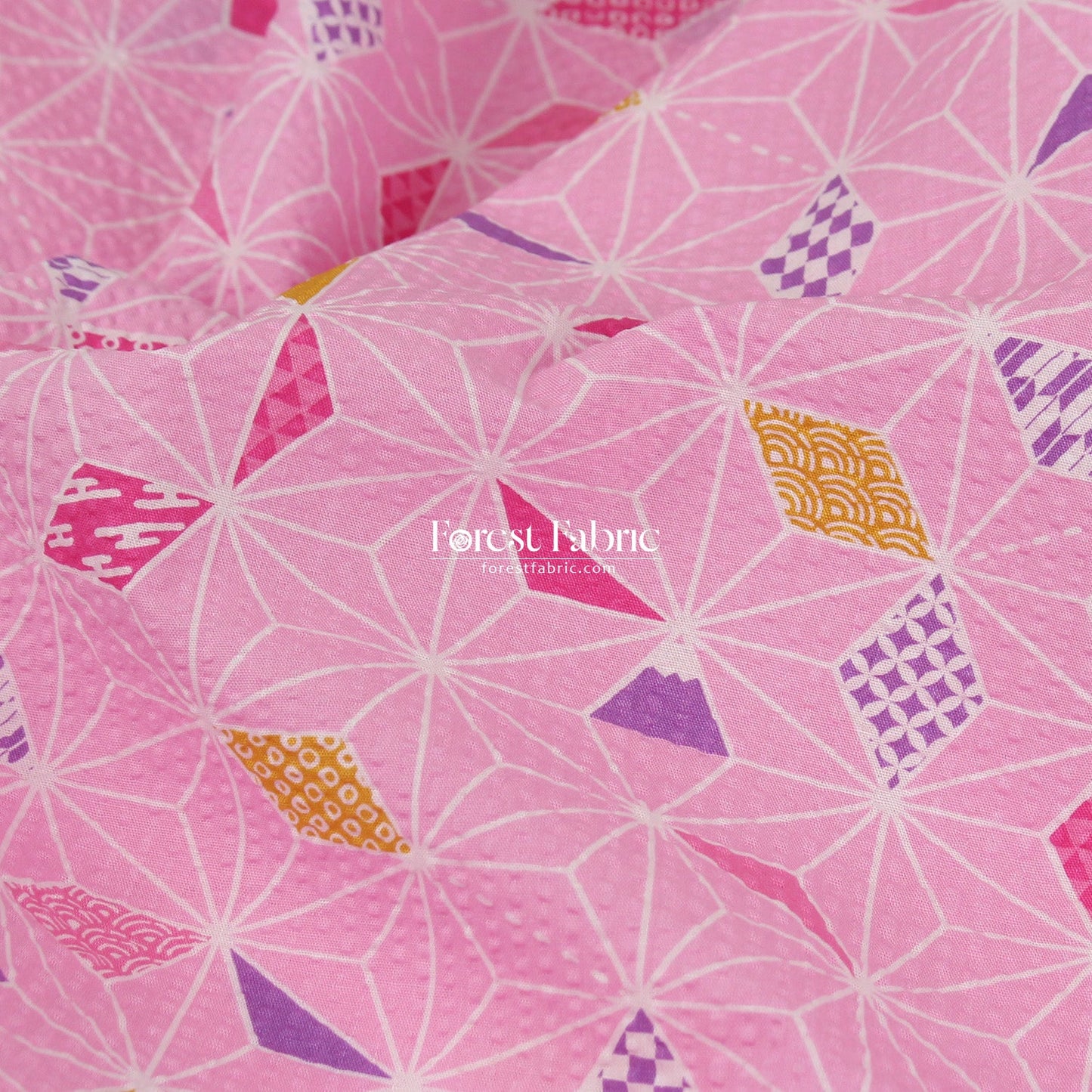 Seersucker cotton - Geometry of Mount Fuji fabric 泡泡棉 - FO:REST Fabric 布恩堂Liberty fabrictana lawnjapanese fabricykk zipper