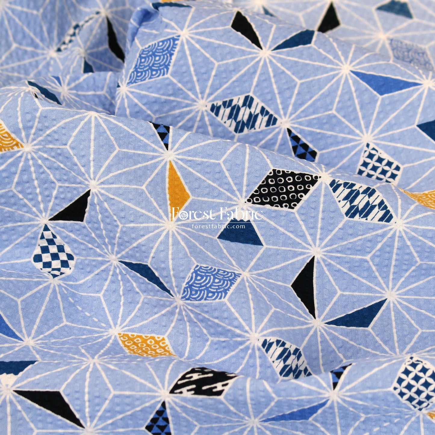Seersucker cotton - Geometry of Mount Fuji fabric 泡泡棉 - FO:REST Fabric 布恩堂Liberty fabrictana lawnjapanese fabricykk zipper