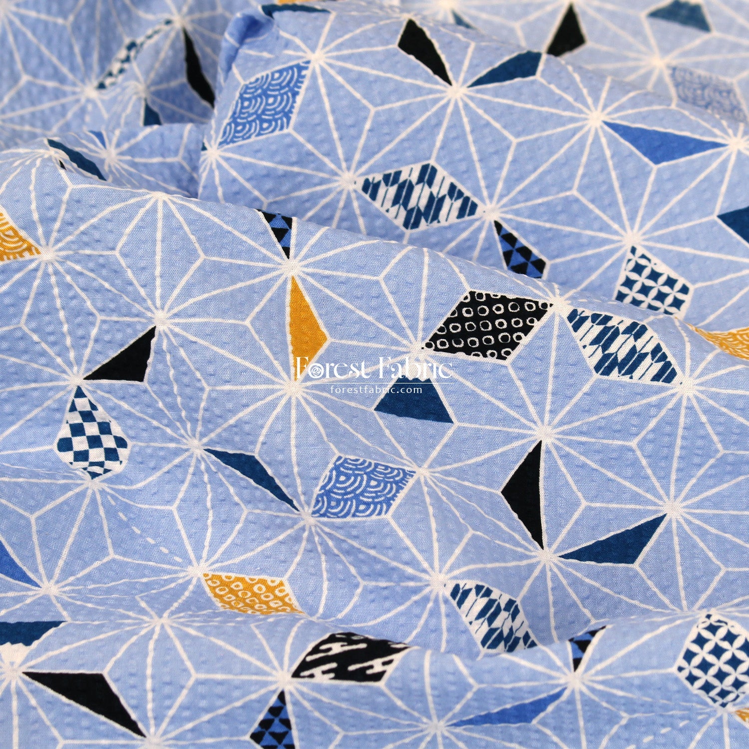 Seersucker cotton - Geometry of Mount Fuji fabric 泡泡棉 - FO:REST Fabric 布恩堂Liberty fabrictana lawnjapanese fabricykk zipper