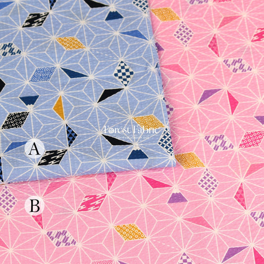 Seersucker cotton - Geometry of Mount Fuji fabric 泡泡棉 - FO:REST Fabric 布恩堂Liberty fabrictana lawnjapanese fabricykk zipper