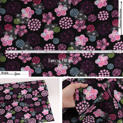 Seersucker cotton - Japanese Cherry Blossom Floral fabric 泡泡棉 - FO:REST Fabric 布恩堂Liberty fabrictana lawnjapanese fabricykk zipper