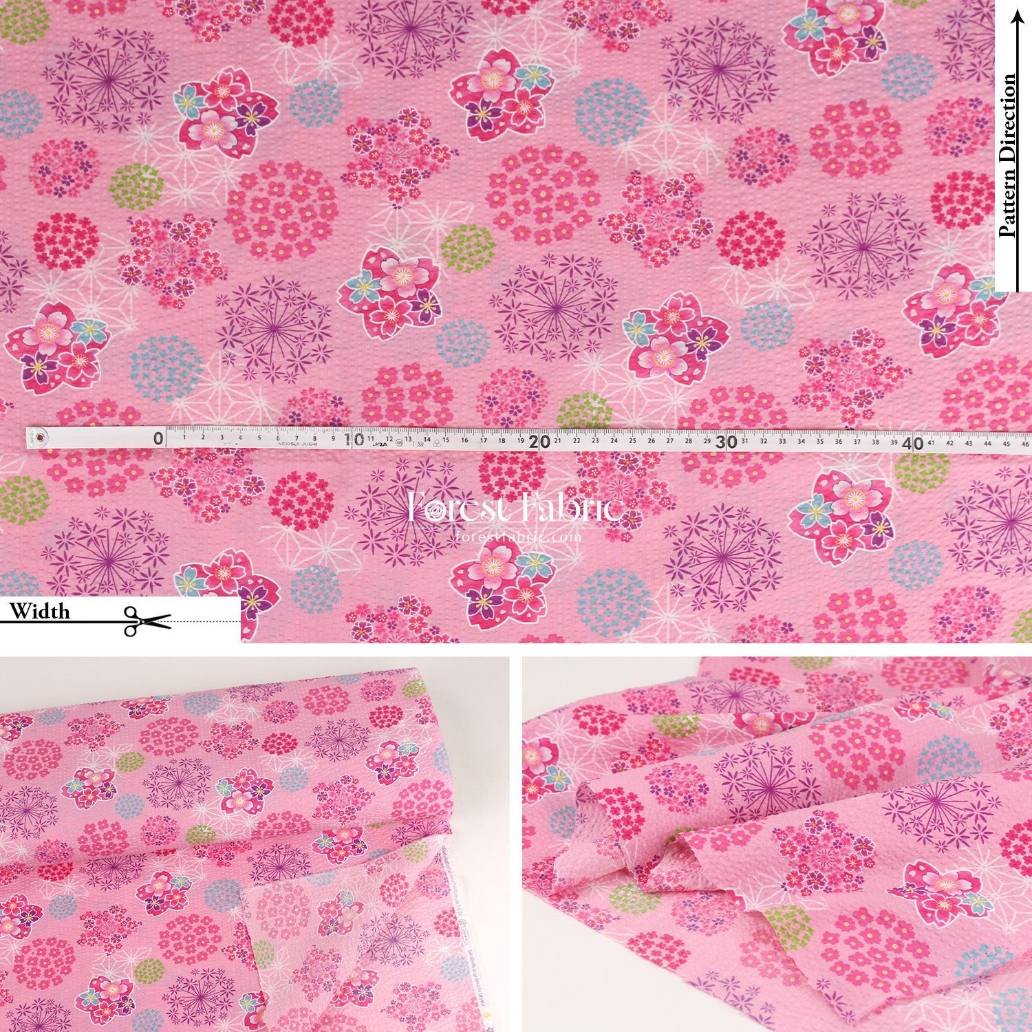 Seersucker cotton - Japanese Cherry Blossom Floral fabric 泡泡棉 - FO:REST Fabric 布恩堂Liberty fabrictana lawnjapanese fabricykk zipper