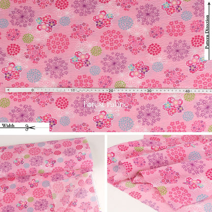 Seersucker cotton - Japanese Cherry Blossom Floral fabric 泡泡棉 - FO:REST Fabric 布恩堂Liberty fabrictana lawnjapanese fabricykk zipper
