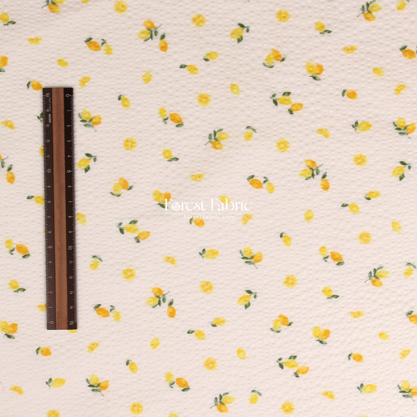 Seersucker cotton - Little Lemon fabric 泡泡棉 - FO:REST Fabric 布恩堂Liberty fabrictana lawnjapanese fabricykk zipper