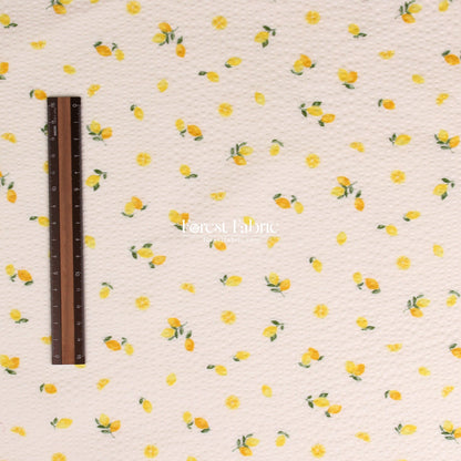Seersucker cotton - Little Lemon fabric 泡泡棉 - FO:REST Fabric 布恩堂Liberty fabrictana lawnjapanese fabricykk zipper