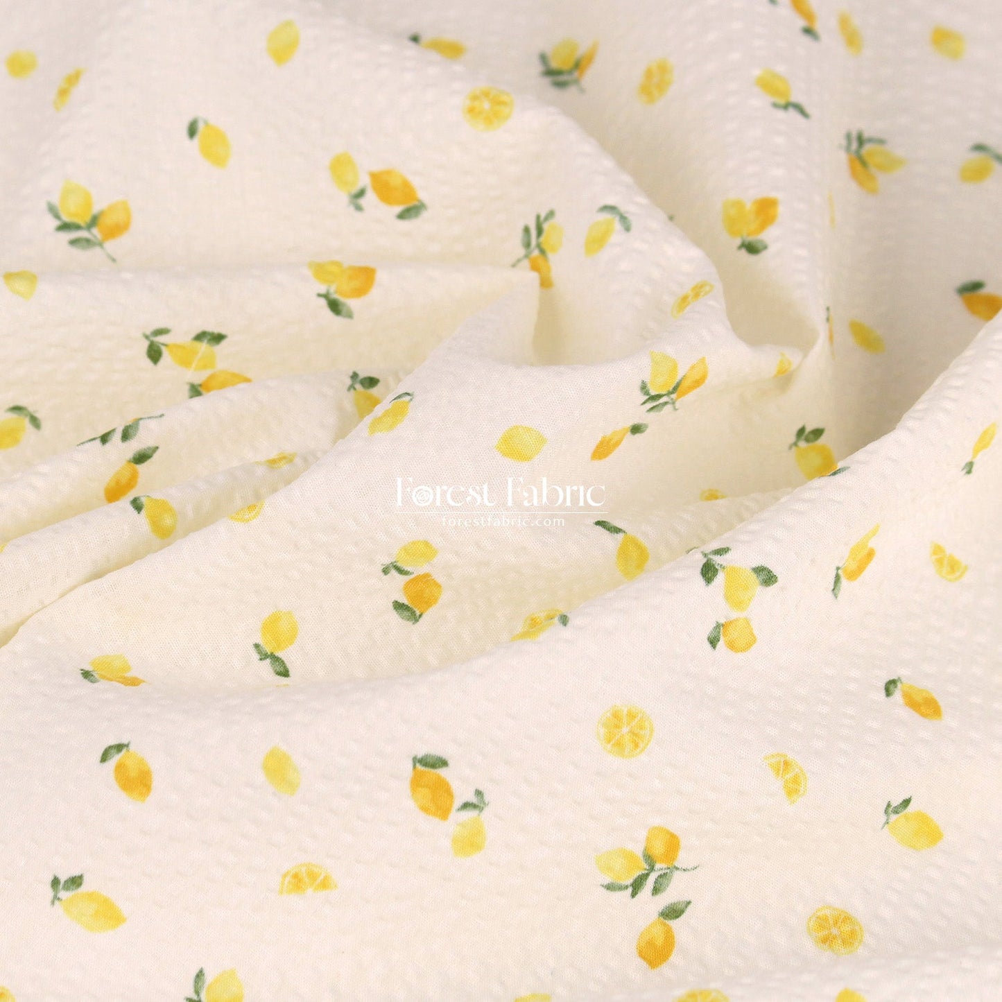 Seersucker cotton - Little Lemon fabric 泡泡棉 - FO:REST Fabric 布恩堂Liberty fabrictana lawnjapanese fabricykk zipper