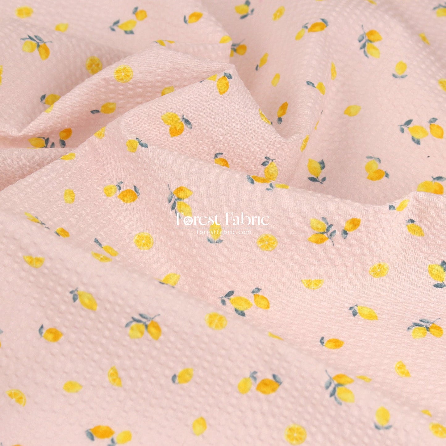 Seersucker cotton - Little Lemon fabric 泡泡棉 - FO:REST Fabric 布恩堂Liberty fabrictana lawnjapanese fabricykk zipper