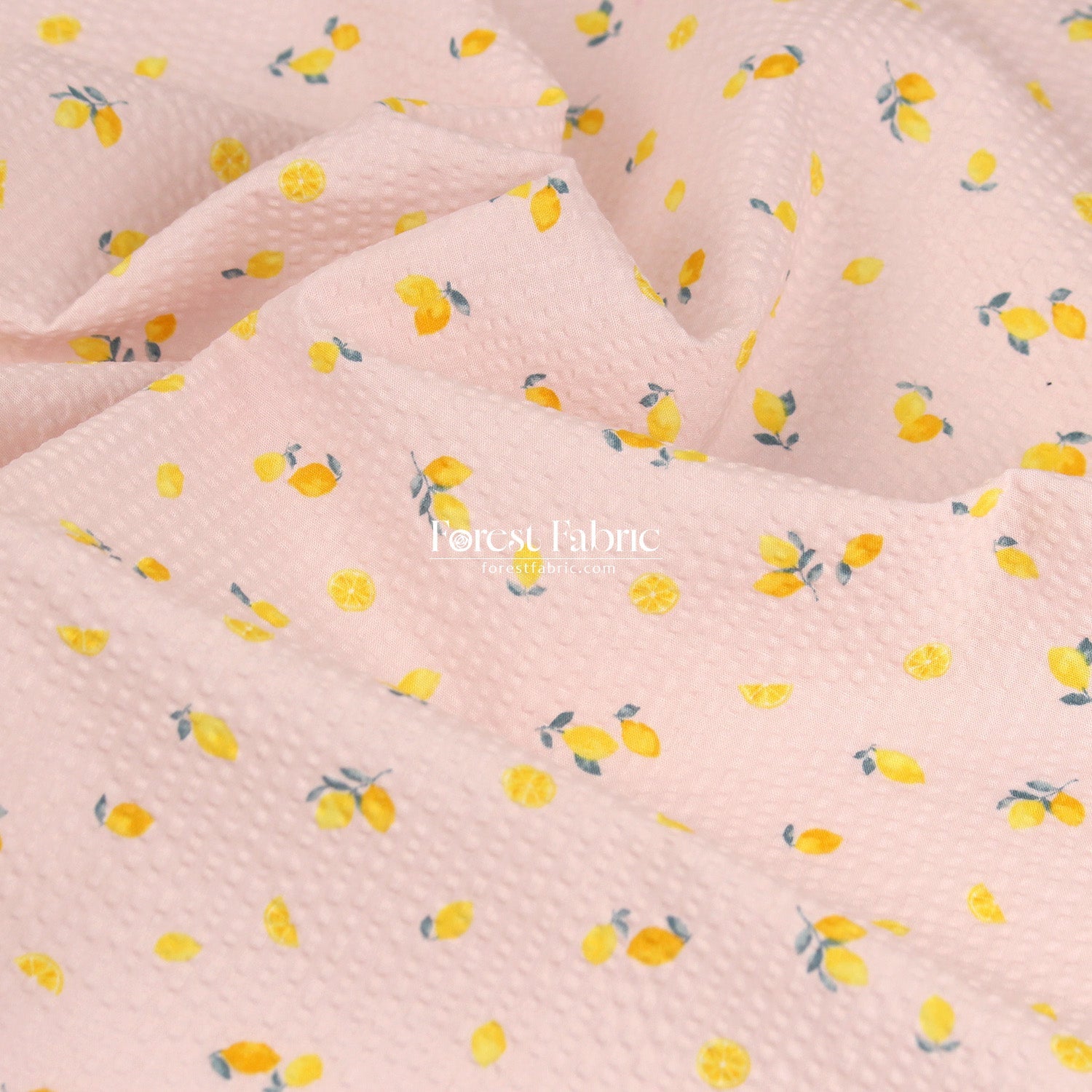 Seersucker cotton - Little Lemon fabric 泡泡棉 - FO:REST Fabric 布恩堂Liberty fabrictana lawnjapanese fabricykk zipper