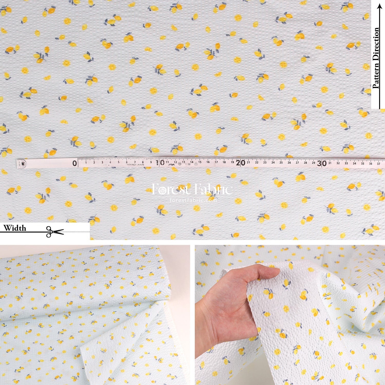 Seersucker cotton - Little Lemon fabric 泡泡棉 - FO:REST Fabric 布恩堂Liberty fabrictana lawnjapanese fabricykk zipper