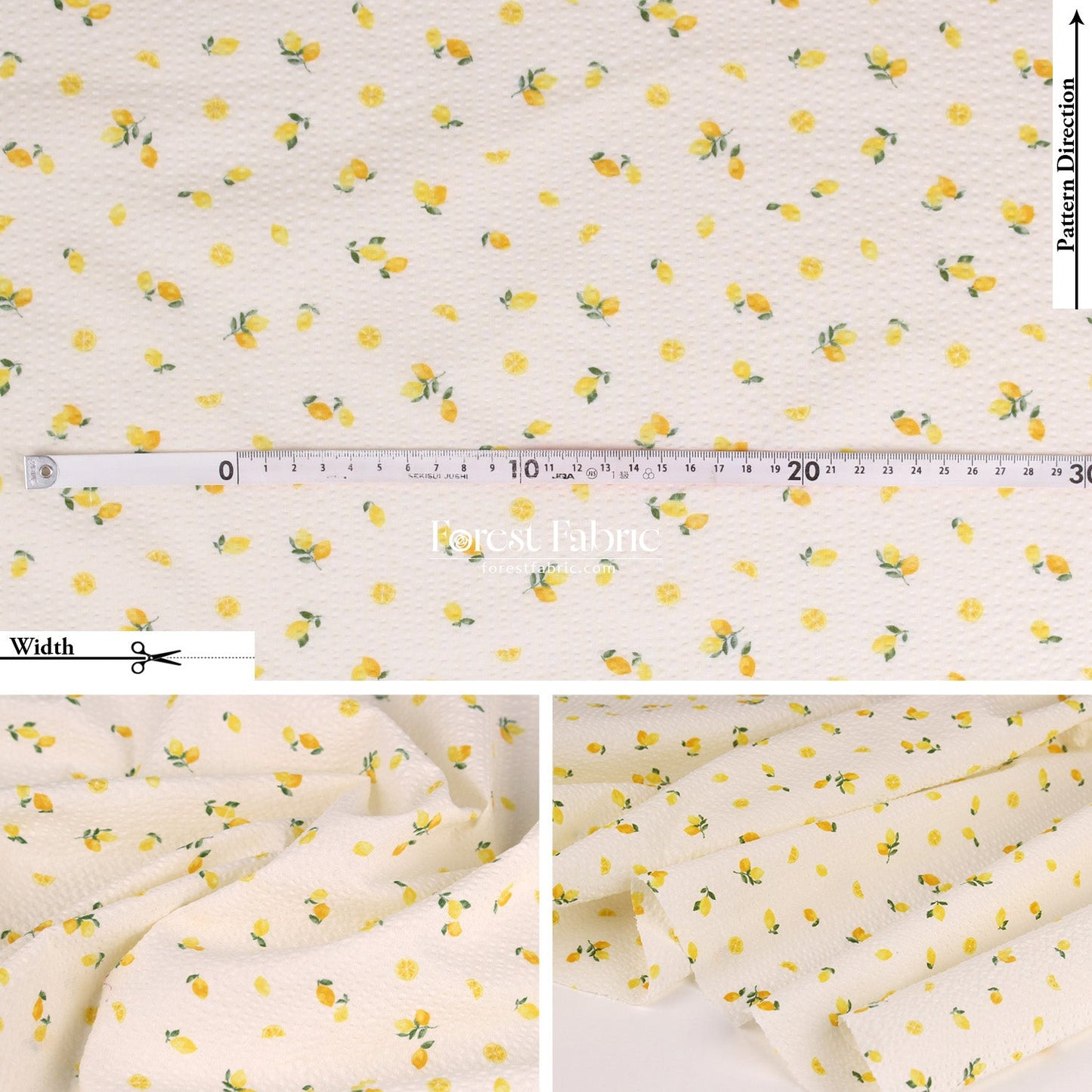 Seersucker cotton - Little Lemon fabric 泡泡棉 - FO:REST Fabric 布恩堂Liberty fabrictana lawnjapanese fabricykk zipper