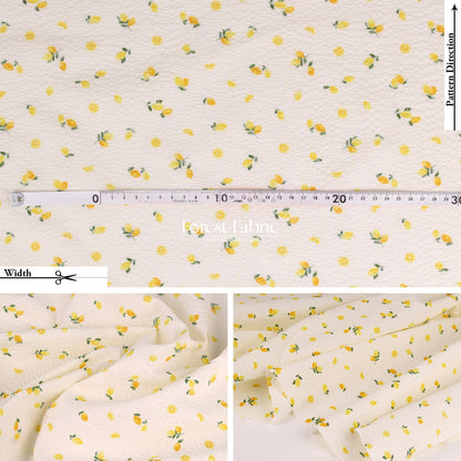 Seersucker cotton - Little Lemon fabric 泡泡棉 - FO:REST Fabric 布恩堂Liberty fabrictana lawnjapanese fabricykk zipper