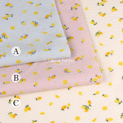 Seersucker cotton - Little Lemon fabric 泡泡棉 - FO:REST Fabric 布恩堂Liberty fabrictana lawnjapanese fabricykk zipper