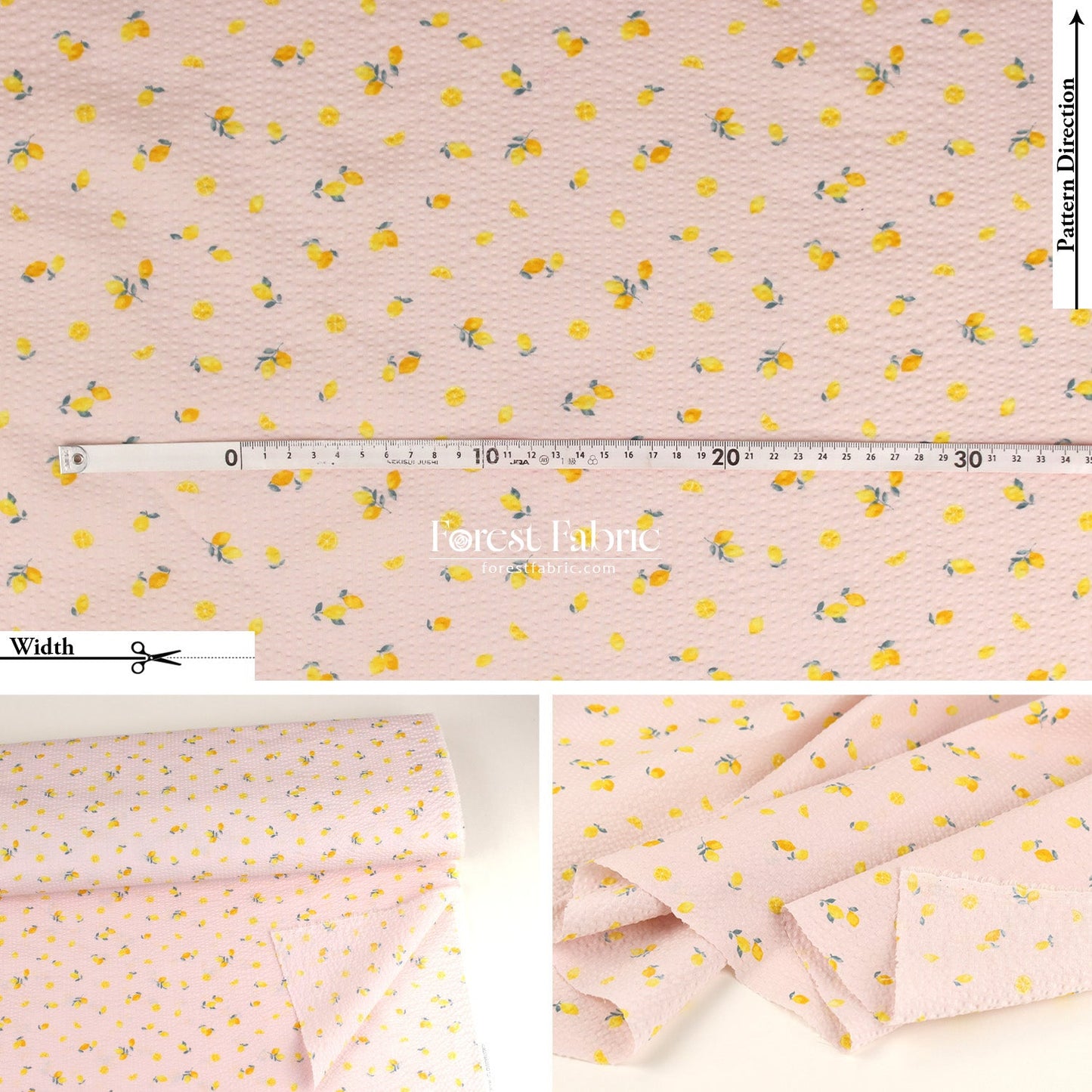 Seersucker cotton - Little Lemon fabric 泡泡棉 - FO:REST Fabric 布恩堂Liberty fabrictana lawnjapanese fabricykk zipper