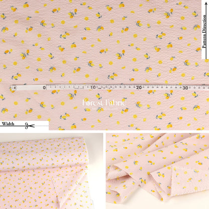 Seersucker cotton - Little Lemon fabric 泡泡棉 - FO:REST Fabric 布恩堂Liberty fabrictana lawnjapanese fabricykk zipper