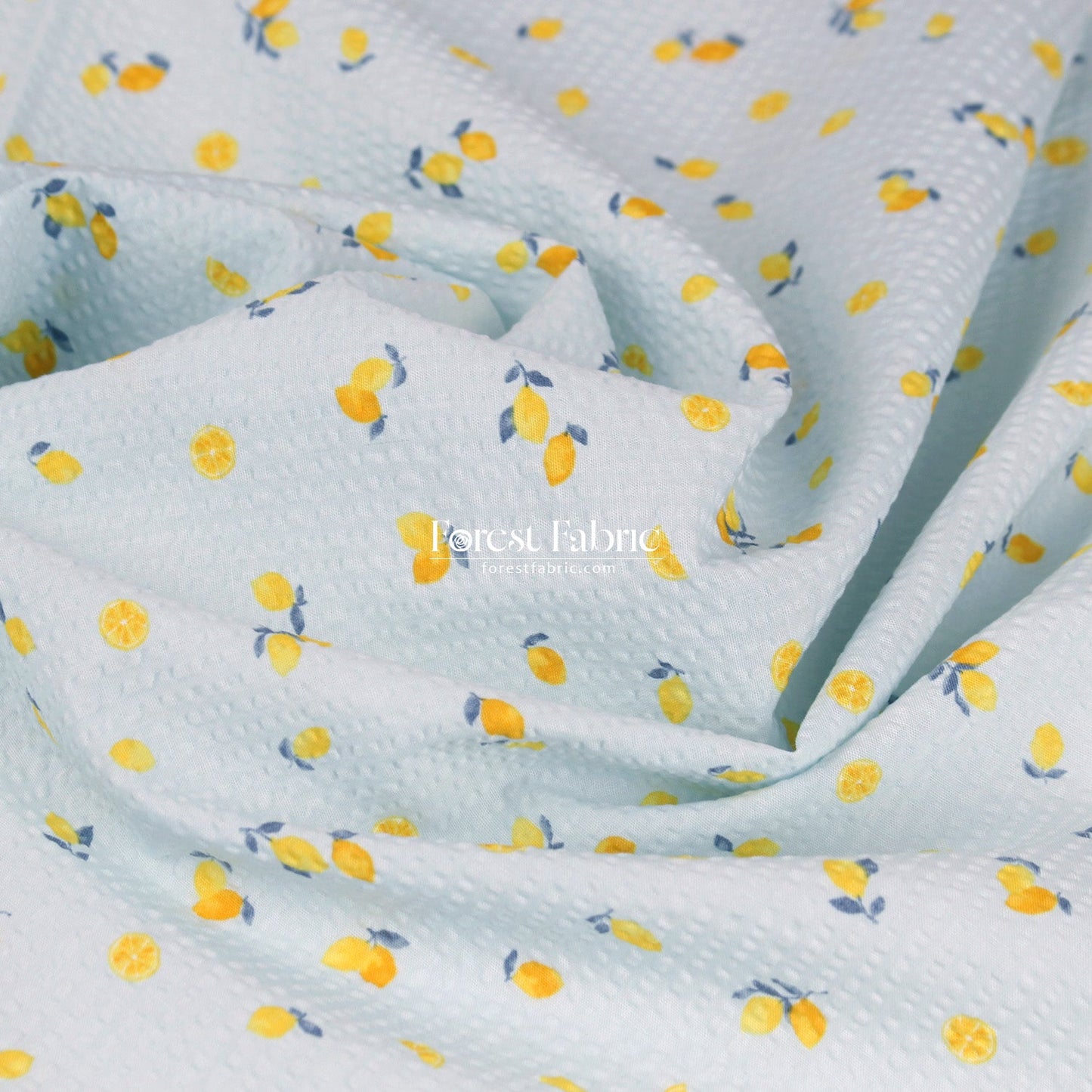 Seersucker cotton - Little Lemon fabric 泡泡棉 - FO:REST Fabric 布恩堂Liberty fabrictana lawnjapanese fabricykk zipper