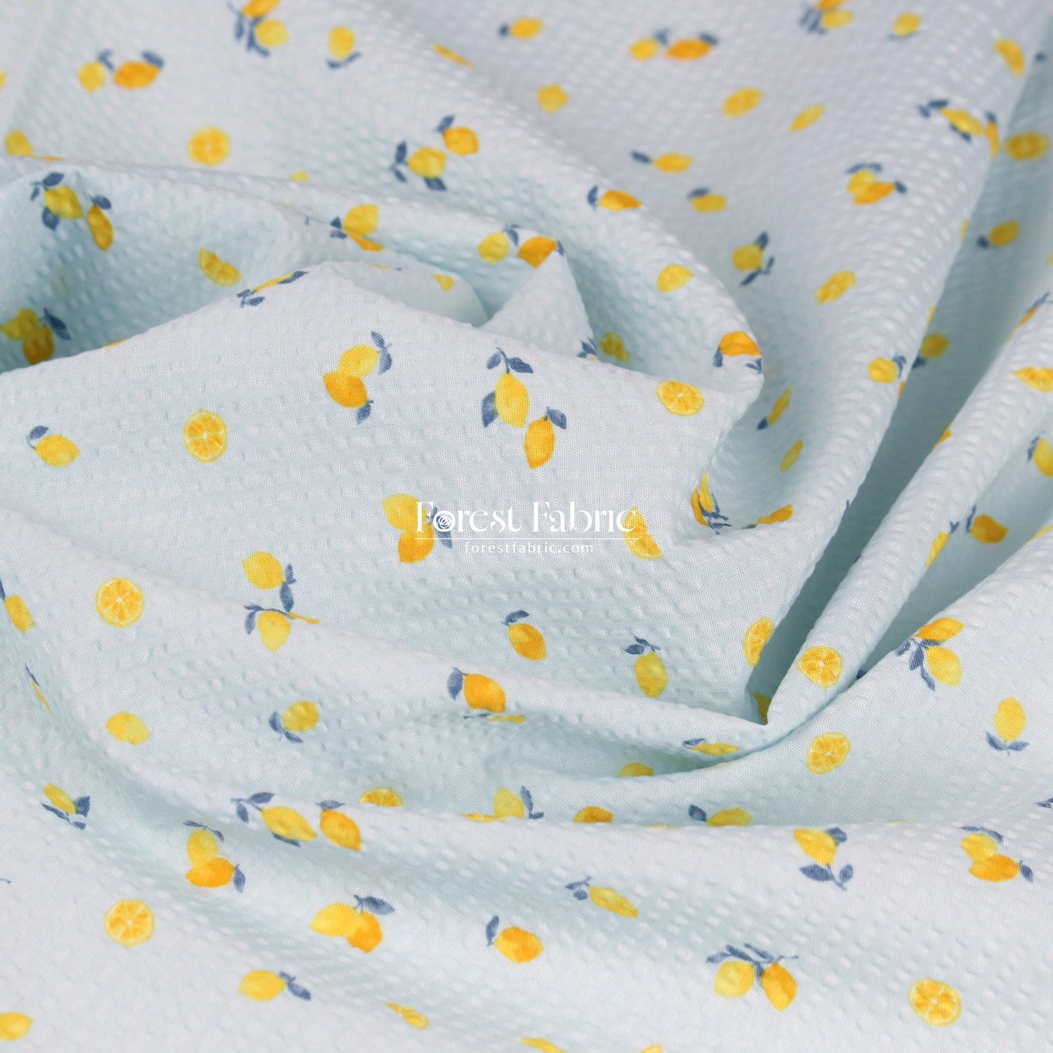 Seersucker cotton - Little Lemon fabric 泡泡棉 - FO:REST Fabric 布恩堂Liberty fabrictana lawnjapanese fabricykk zipper
