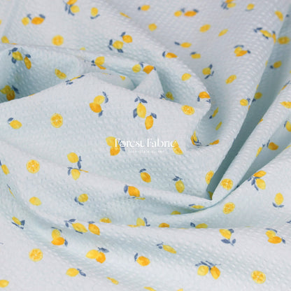 Seersucker cotton - Little Lemon fabric 泡泡棉 - FO:REST Fabric 布恩堂Liberty fabrictana lawnjapanese fabricykk zipper