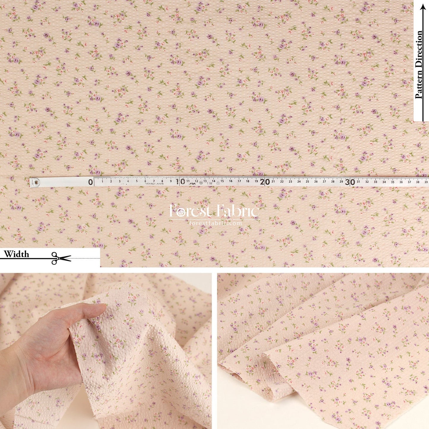 Seersucker cotton - Little Rose fabric 泡泡棉 - FO:REST Fabric 布恩堂Liberty fabrictana lawnjapanese fabricykk zipper