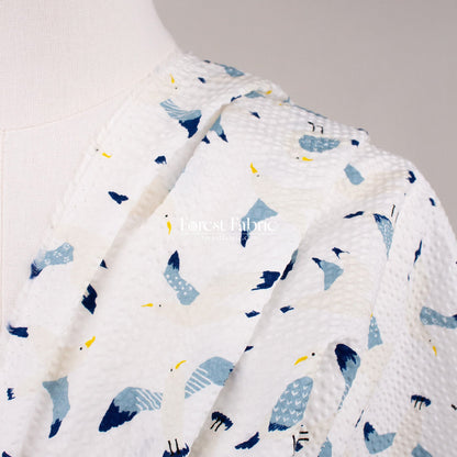 Seersucker cotton - Seagull fabric - FO:REST Fabric 布恩堂Liberty fabrictana lawnjapanese fabricykk zipper
