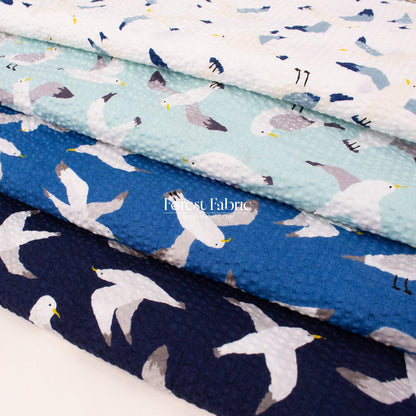 Seersucker cotton - Seagull fabric - FO:REST Fabric 布恩堂Liberty fabrictana lawnjapanese fabricykk zipper