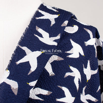 Seersucker cotton - Seagull fabric - FO:REST Fabric 布恩堂Liberty fabrictana lawnjapanese fabricykk zipper