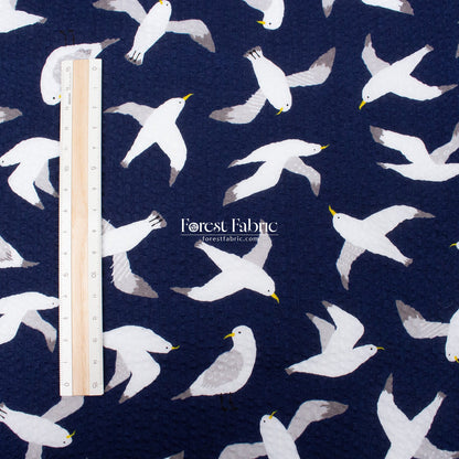 Seersucker cotton - Seagull fabric - FO:REST Fabric 布恩堂Liberty fabrictana lawnjapanese fabricykk zipper