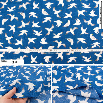 Seersucker cotton - Seagull fabric - FO:REST Fabric 布恩堂Liberty fabrictana lawnjapanese fabricykk zipper