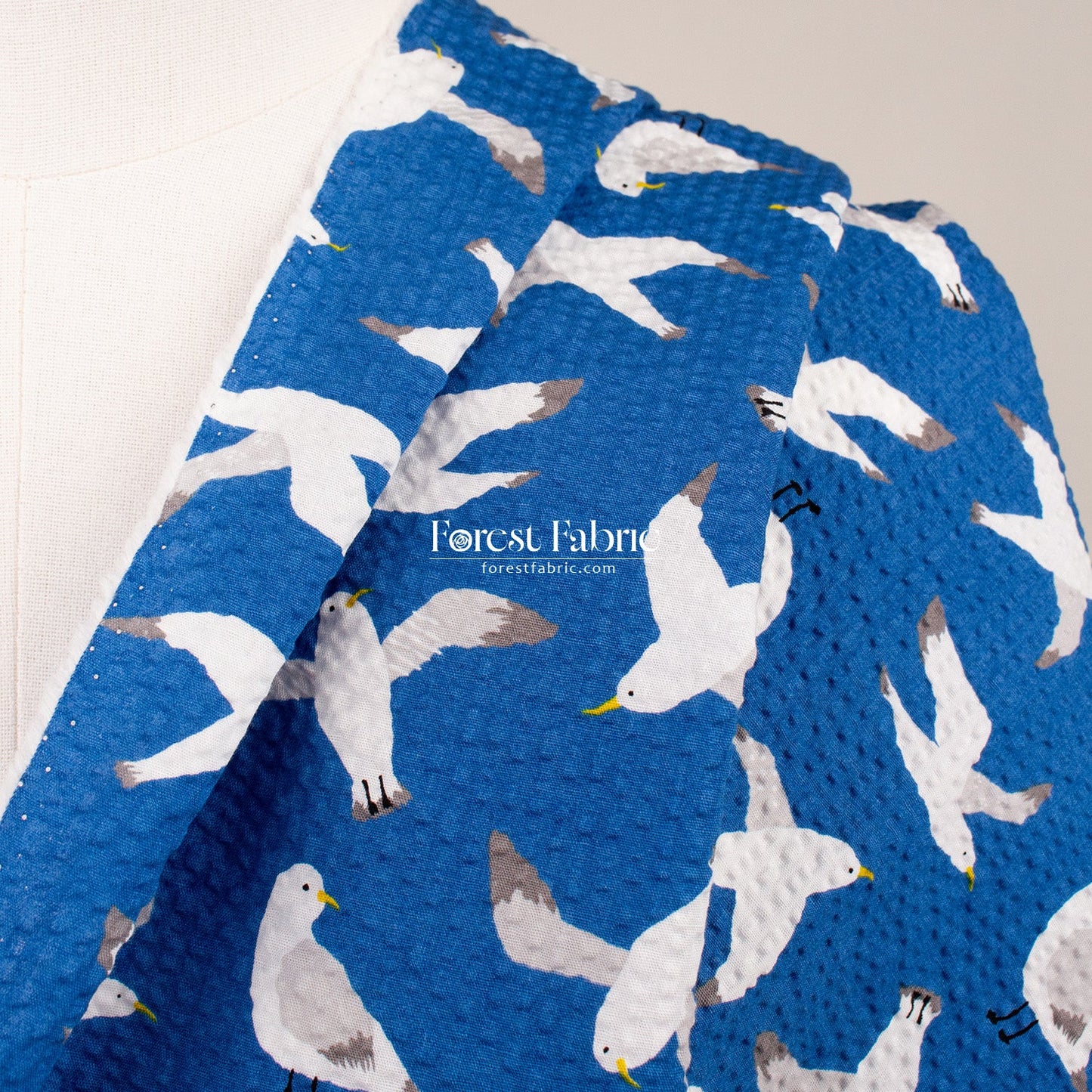 Seersucker cotton - Seagull fabric - FO:REST Fabric 布恩堂Liberty fabrictana lawnjapanese fabricykk zipper