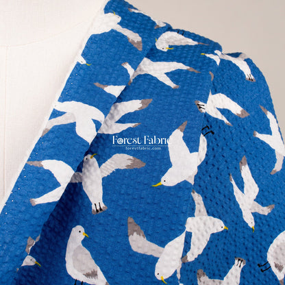Seersucker cotton - Seagull fabric - FO:REST Fabric 布恩堂Liberty fabrictana lawnjapanese fabricykk zipper