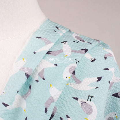 Seersucker cotton - Seagull fabric - FO:REST Fabric 布恩堂Liberty fabrictana lawnjapanese fabricykk zipper