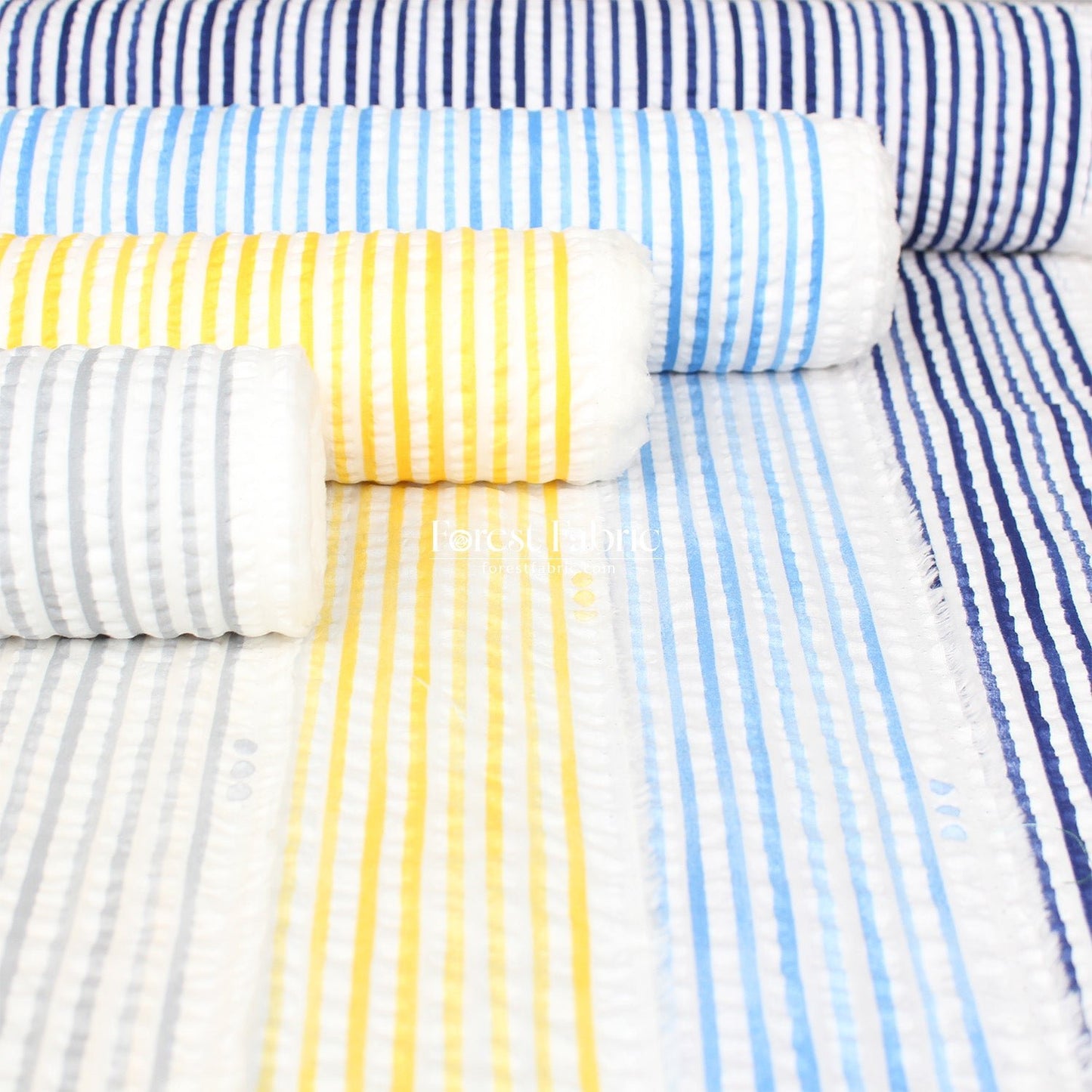 Seersucker cotton - strips fabric - FO:REST Fabric 布恩堂Liberty fabrictana lawnjapanese fabricykk zipper