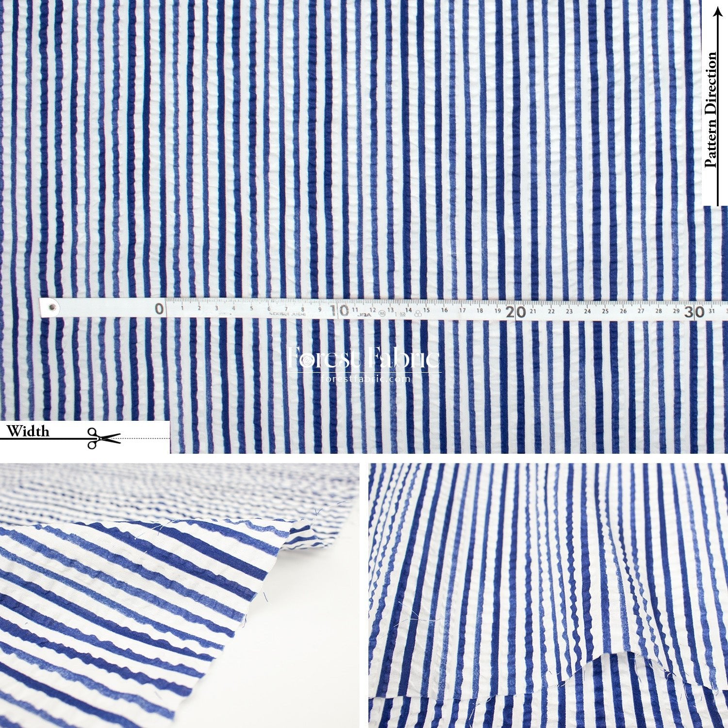 Seersucker cotton - strips fabric - FO:REST Fabric 布恩堂Liberty fabrictana lawnjapanese fabricykk zipper