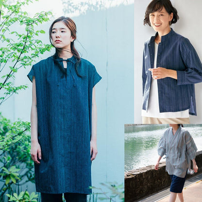 Shijira - ori Yarn dyed cotton - strip fabric - FO:REST Fabric 布恩堂Liberty fabrictana lawnjapanese fabricykk zipper