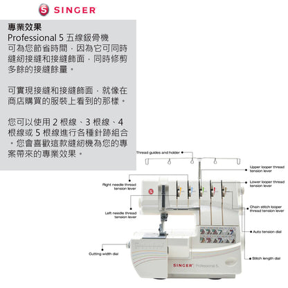 Singer - Professional™ 5 14T968DC Serger - FO:REST Fabric 布恩堂Liberty fabrictana lawnjapanese fabricykk zipper