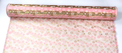 Gold Brocade - sakura fabric Pink