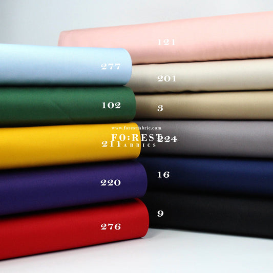Twill cotton - Solid fabric 斜紋 - FO:REST Fabric 布恩堂Liberty fabrictana lawnjapanese fabricykk zipper