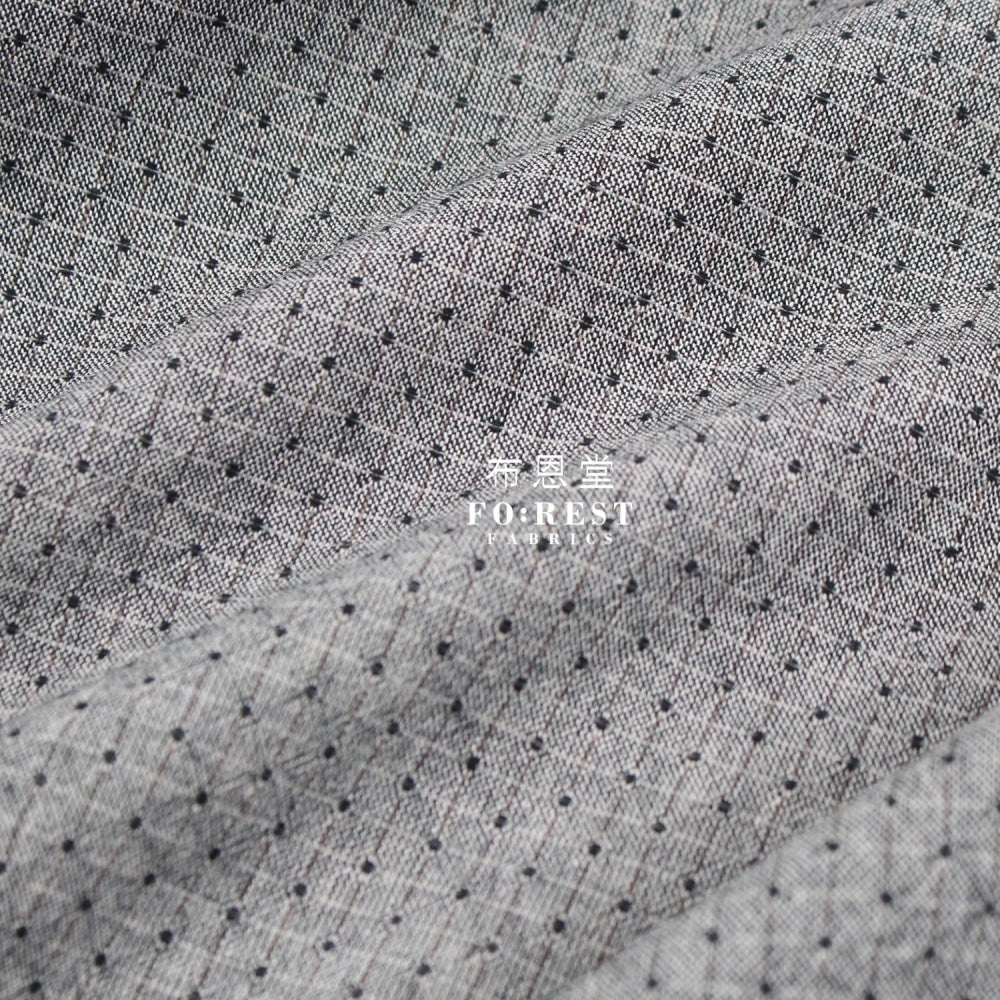 Yarn Dyed Cotton - Dark Square Dot Fabric A