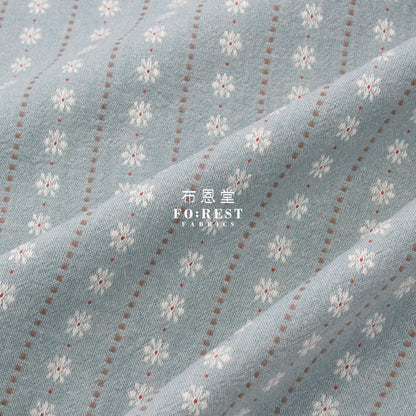 Yarn Dyed Cotton - Flower Fabric Blue