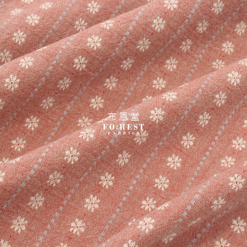 Yarn Dyed Cotton - Flower Fabric Red
