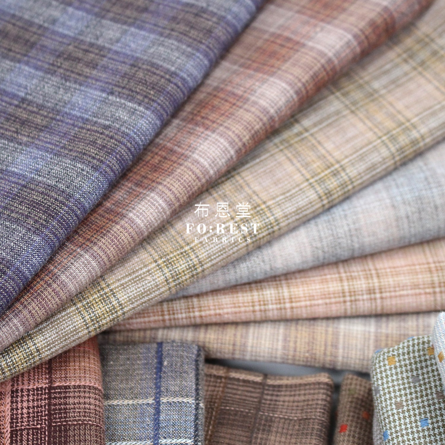 Yarn dyed cotton - Grid 3 fabric - FO:REST Fabric 布恩堂Liberty fabrictana lawnjapanese fabricykk zipper