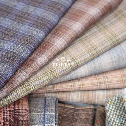 Yarn dyed cotton - Grid 3 fabric - FO:REST Fabric 布恩堂Liberty fabrictana lawnjapanese fabricykk zipper