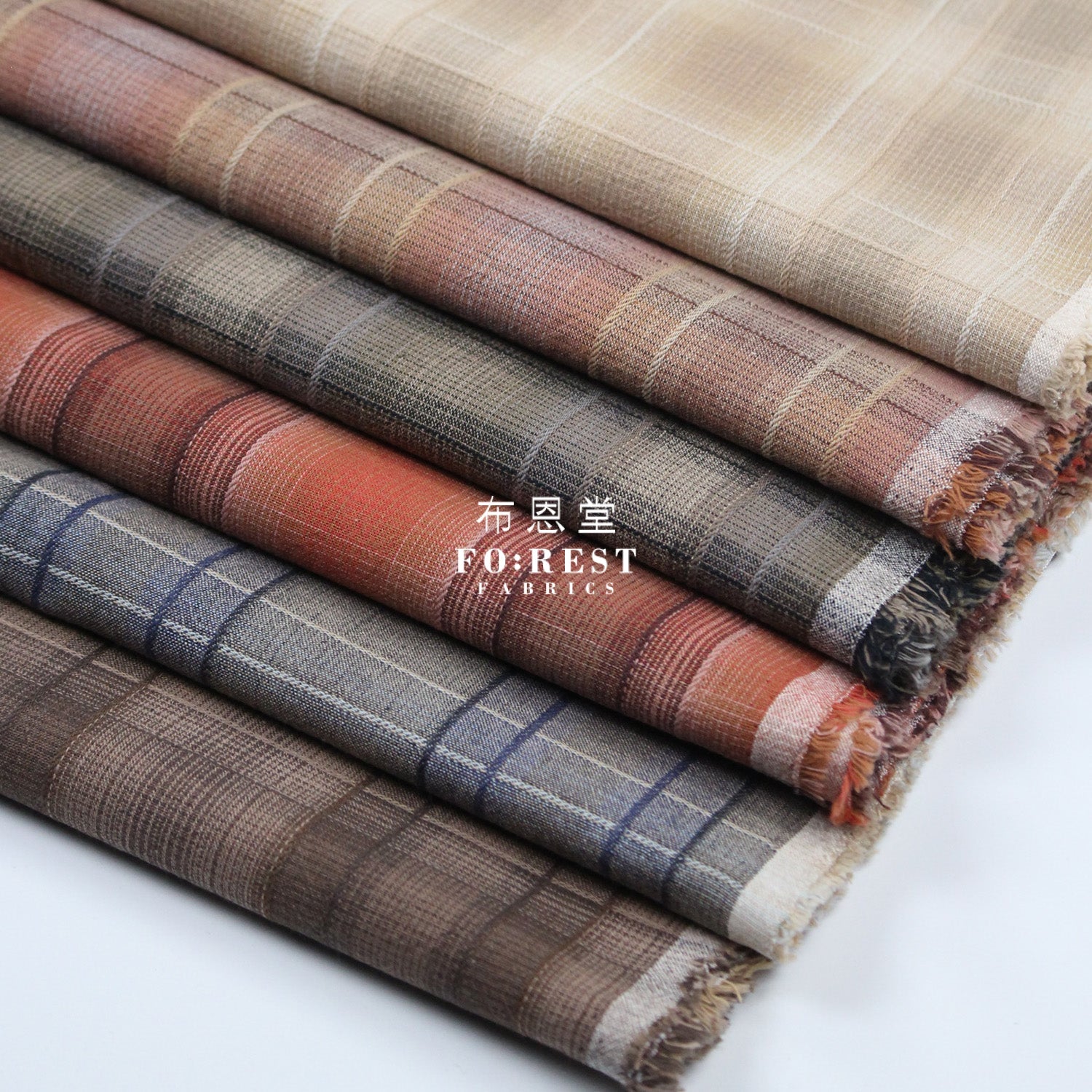 Yarn dyed cotton - Grid 4 fabric - FO:REST Fabric 布恩堂Liberty fabrictana lawnjapanese fabricykk zipper