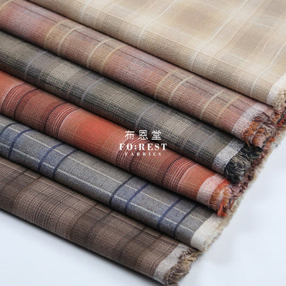 Yarn dyed cotton - Grid 4 fabric - FO:REST Fabric 布恩堂Liberty fabrictana lawnjapanese fabricykk zipper